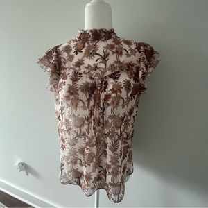 Veronica Beard Luciana Silk Blend Blouse size 6